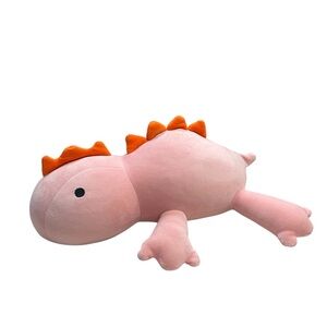 Weighted Pink Dinosaur Plush Throw Pillow 24” Soft Cozy Kids Decor